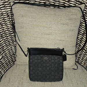 Coach Black Signature Canvas Crossbody Pouch